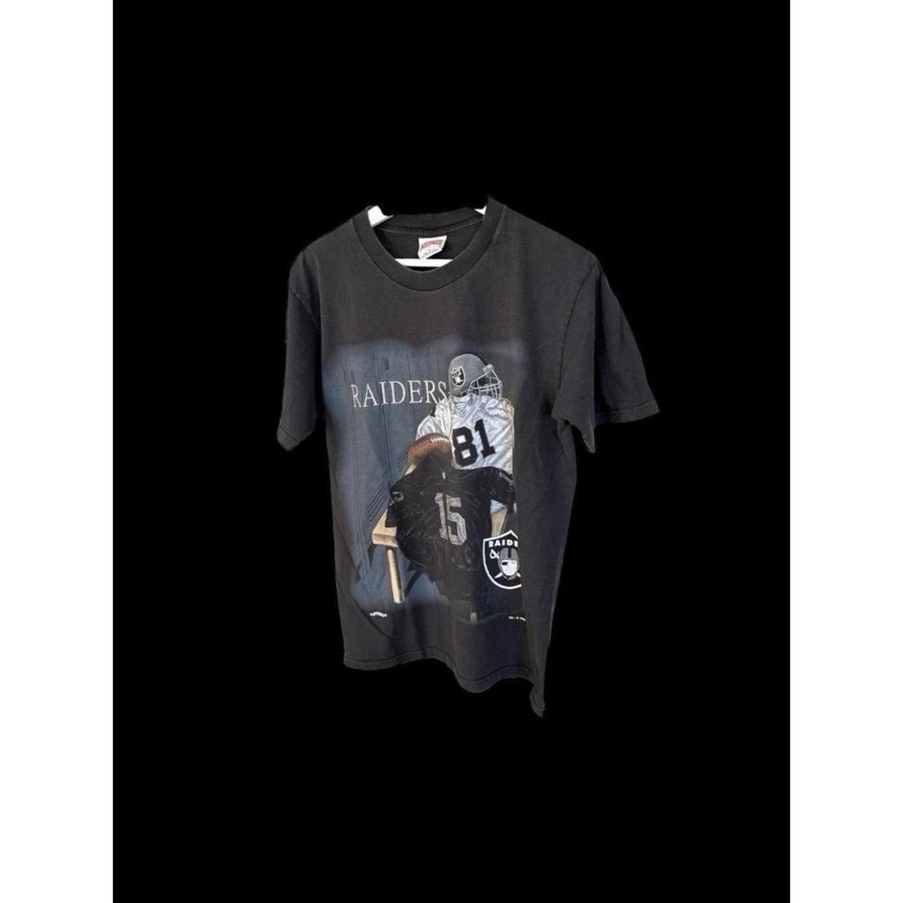 Nutmeg Mills T-Shirt Mens Size L Black Cotton Los Angeles Raiders Vintage 90's‎